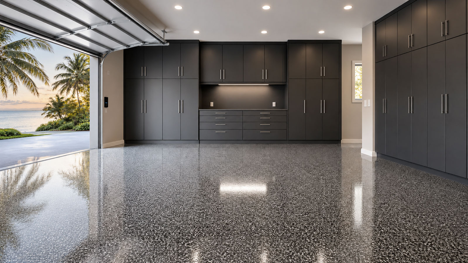 Treasure Coast garage floor coating service area